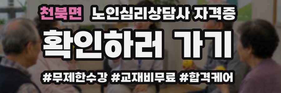 천북면 노인 심리 상담사 자격증