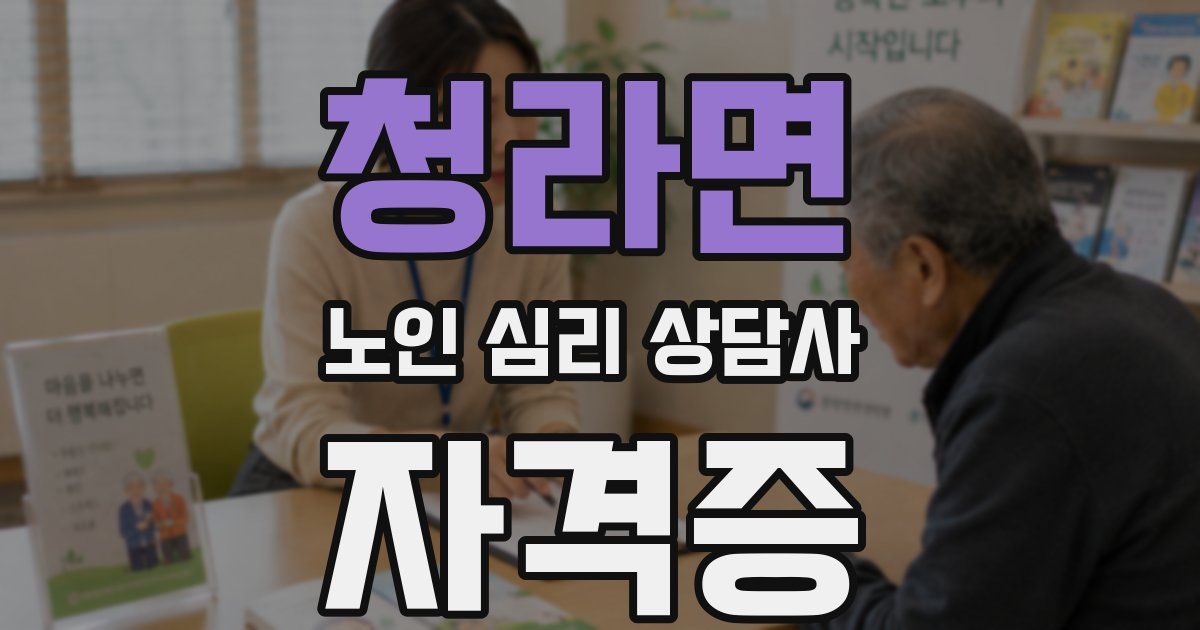 청라면 노인 심리 상담사 자격증