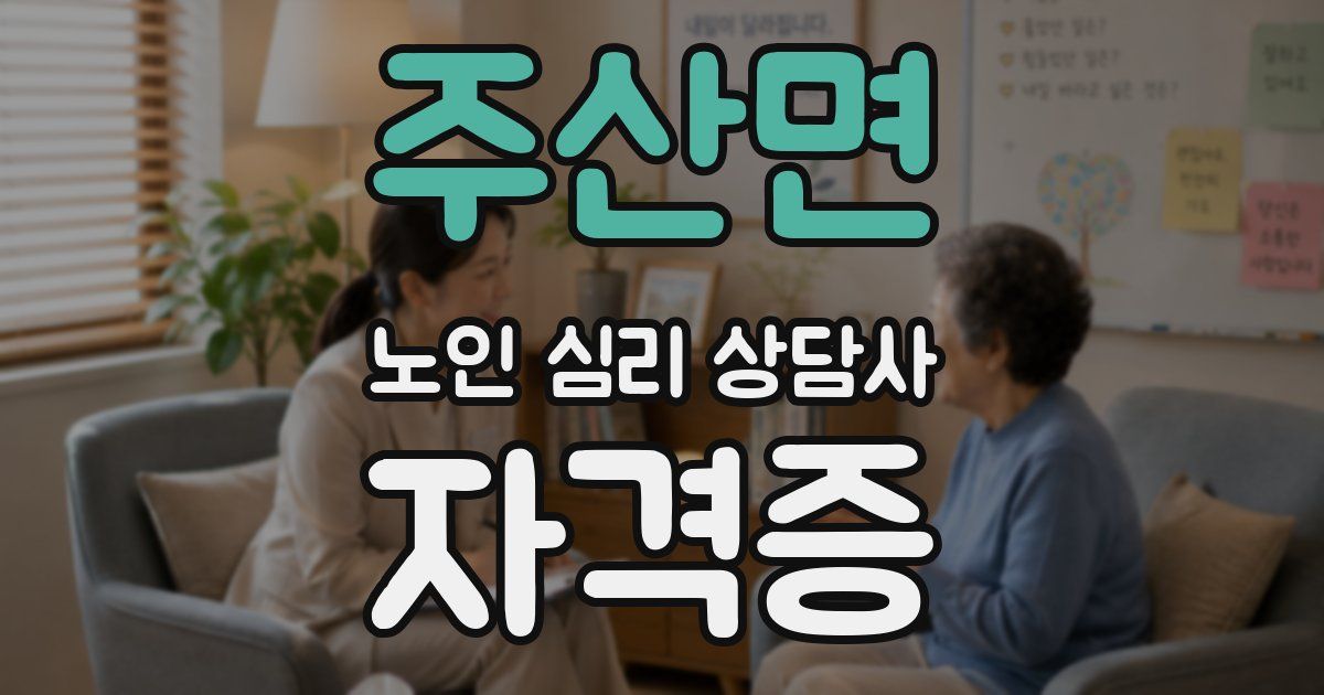 주산면 노인 심리 상담사 자격증