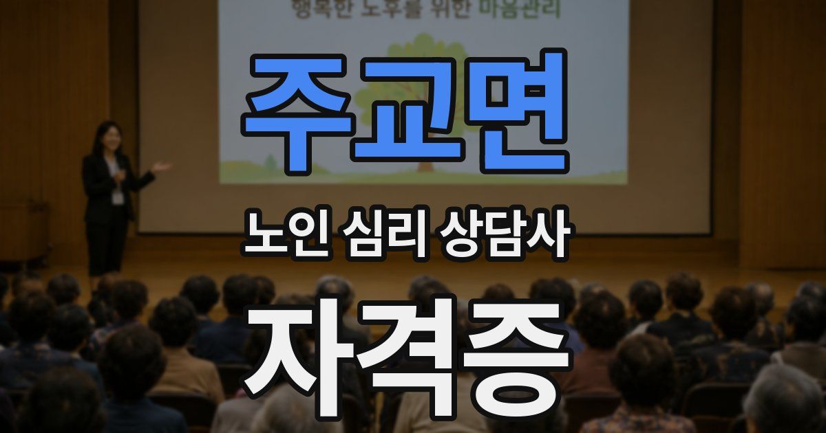 주교면 노인 심리 상담사 자격증