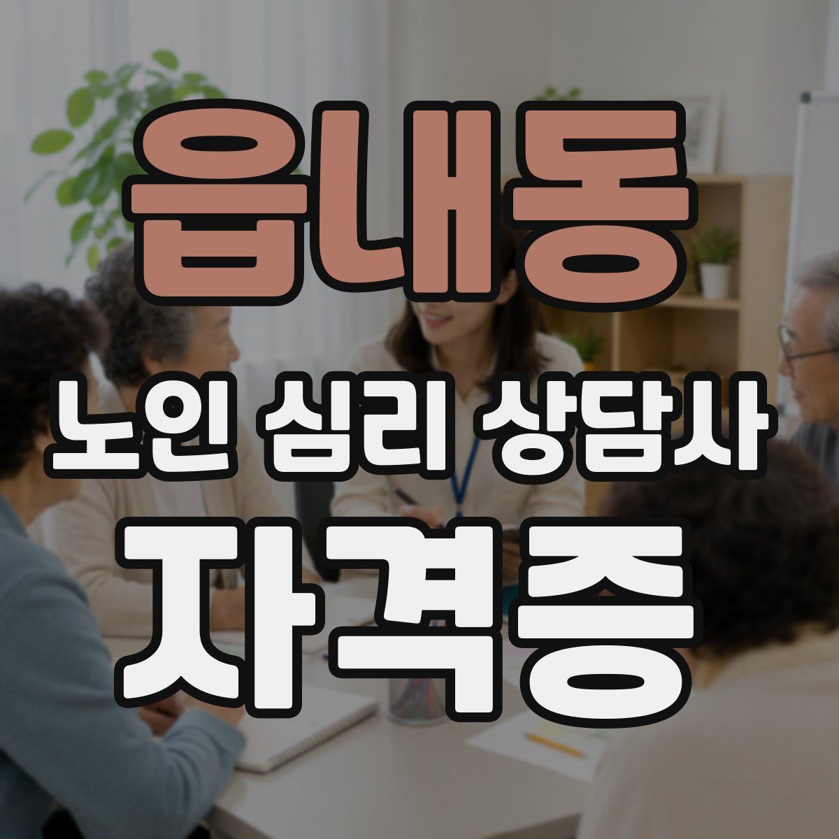 읍내동 노인 심리 상담사 자격증