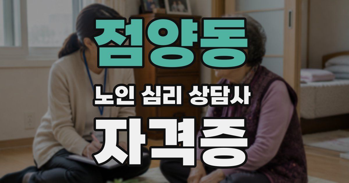 점양동 노인 심리 상담사 자격증