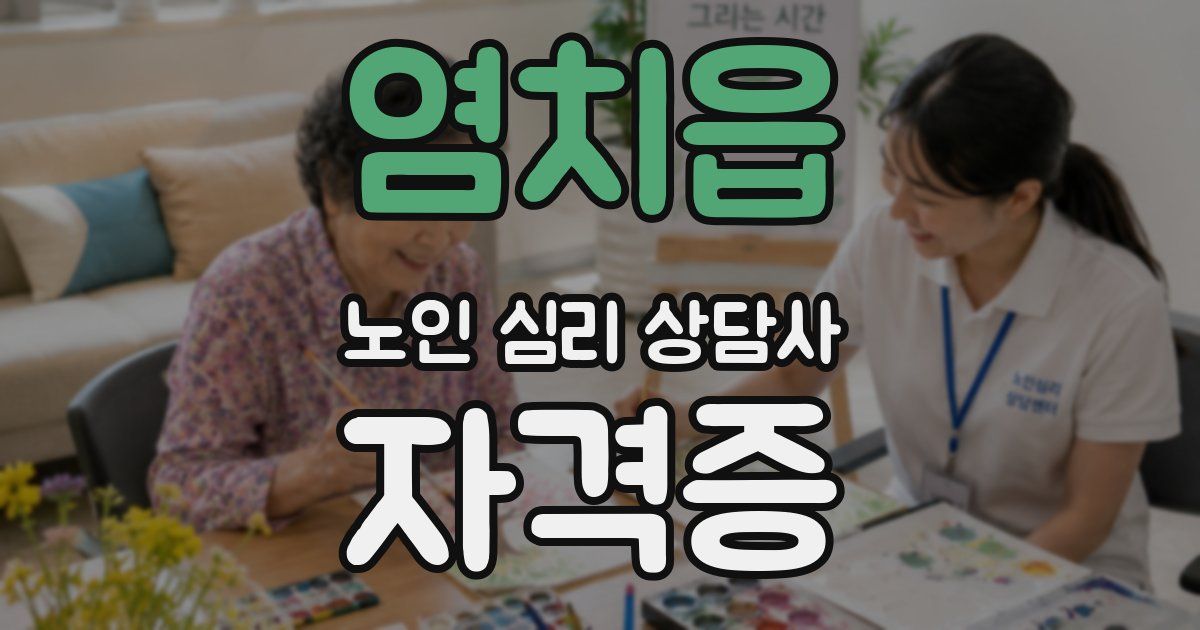 염치읍 노인 심리 상담사 자격증