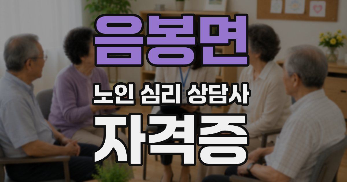 음봉면 노인 심리 상담사 자격증