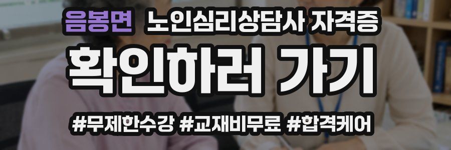 음봉면 노인 심리 상담사 자격증