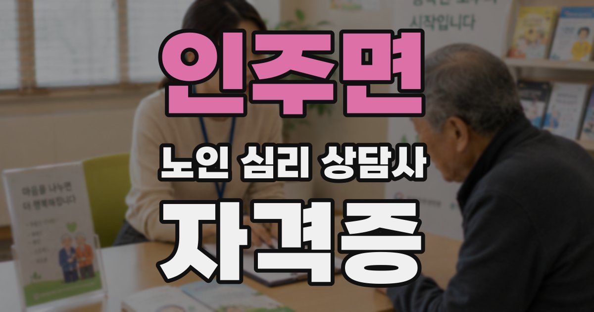 인주면 노인 심리 상담사 자격증