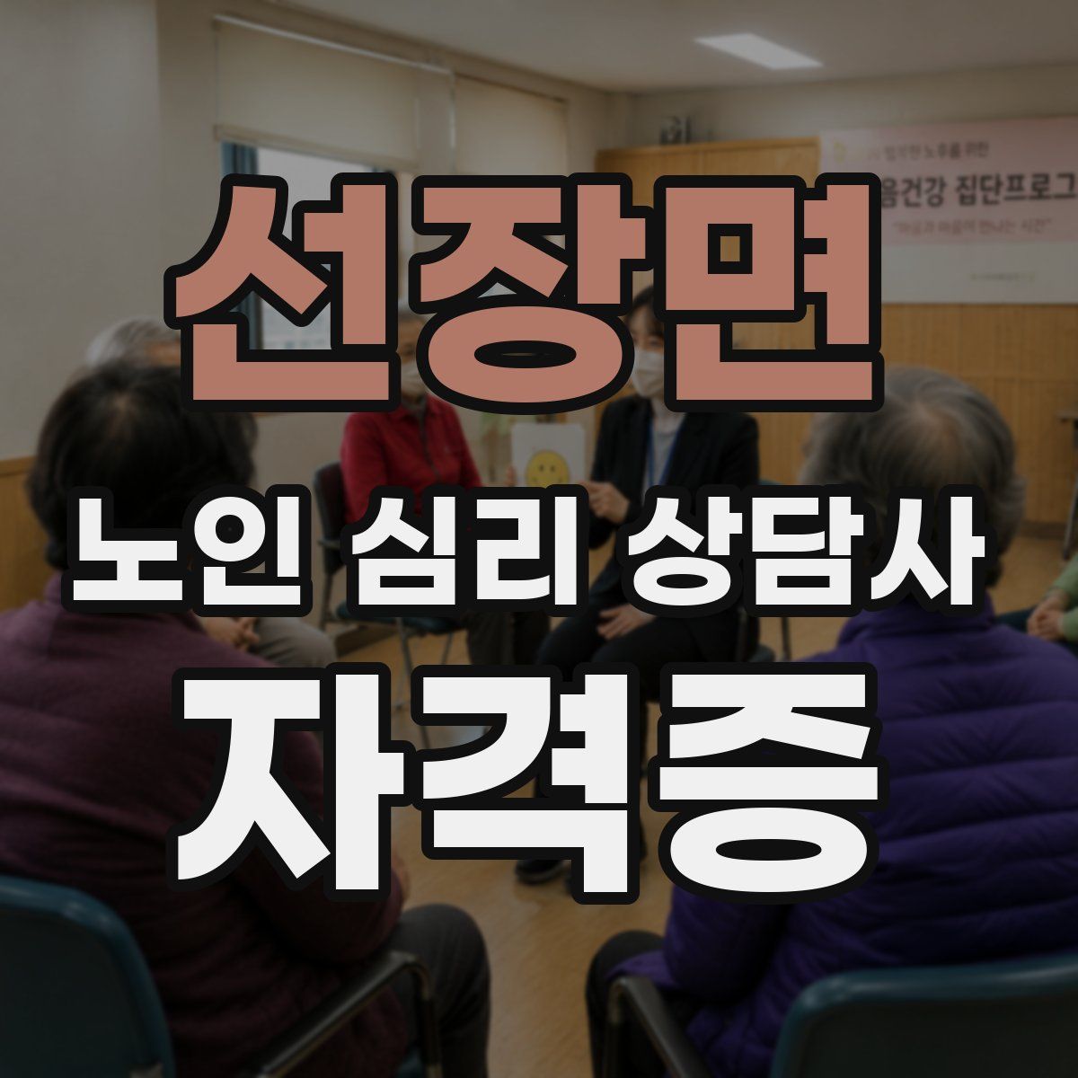 선장면 노인 심리 상담사 자격증