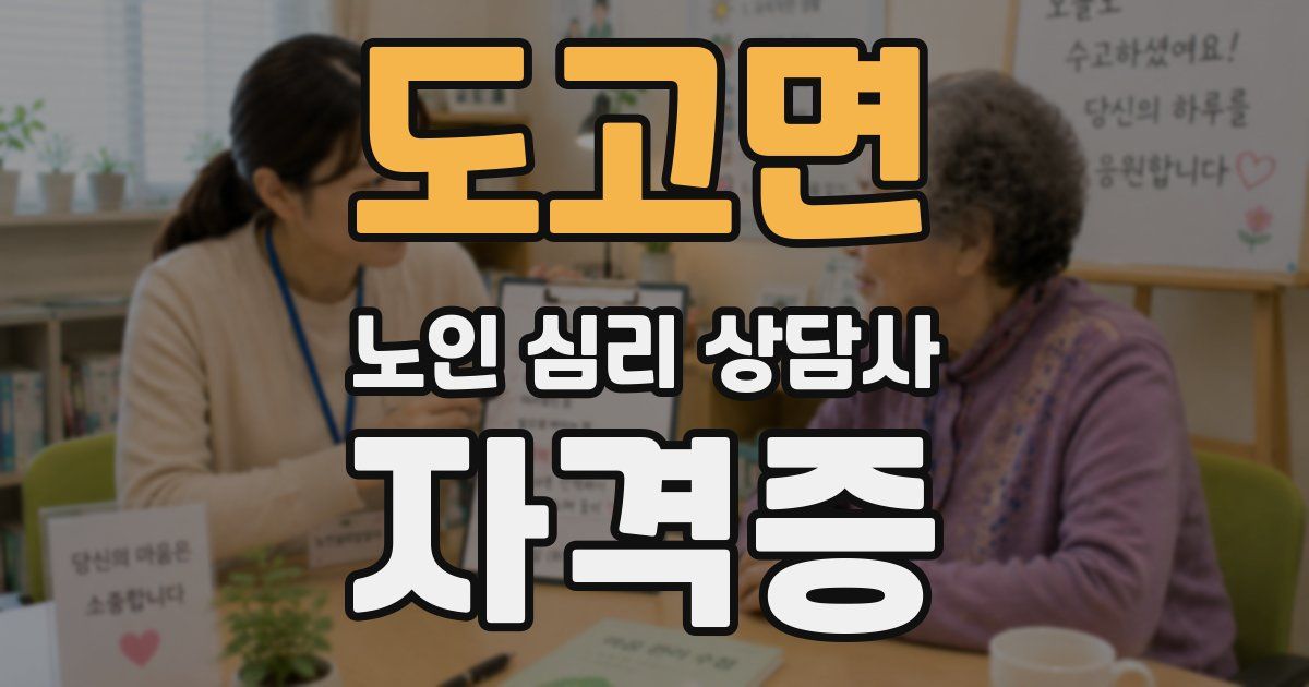도고면 노인 심리 상담사 자격증