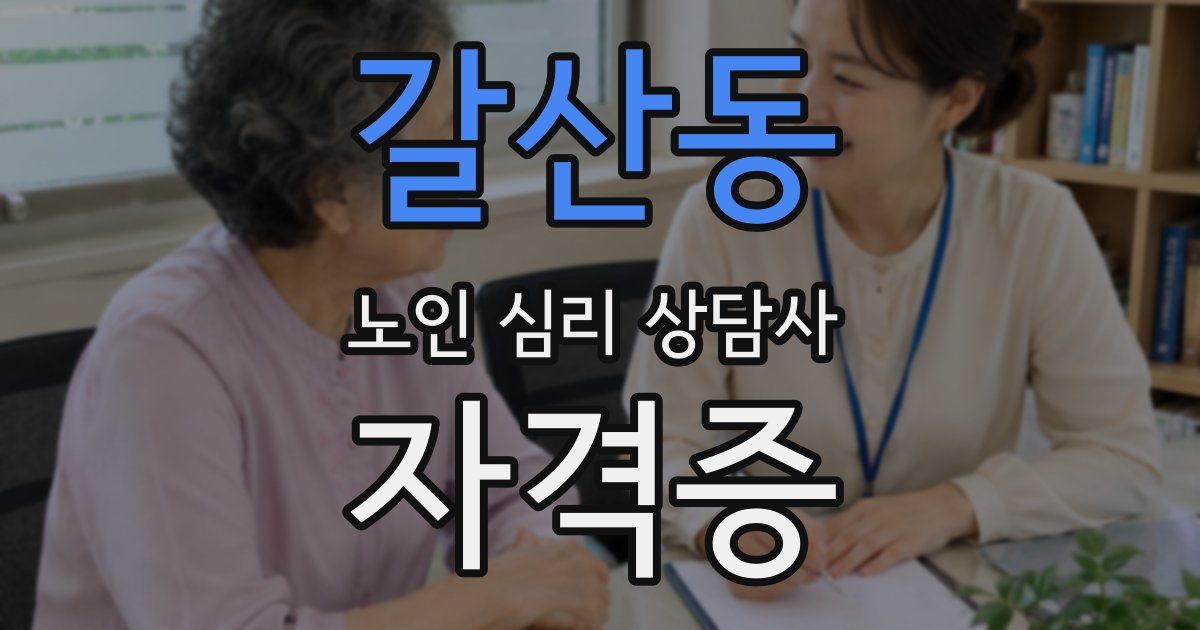 갈산동 노인 심리 상담사 자격증