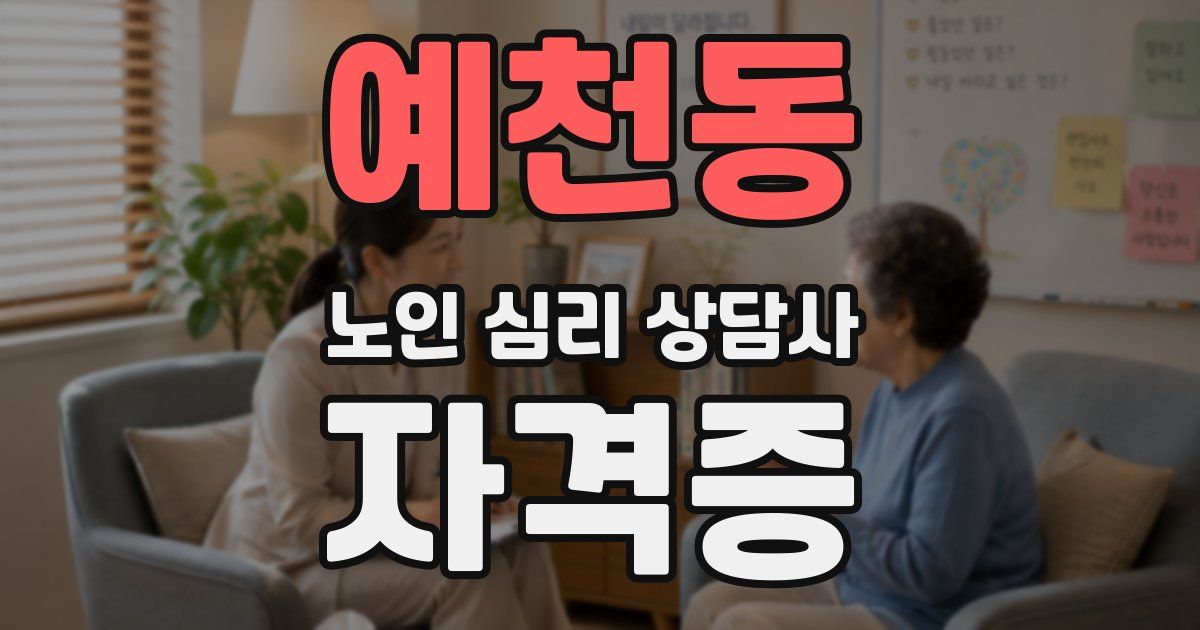 예천동 노인 심리 상담사 자격증
