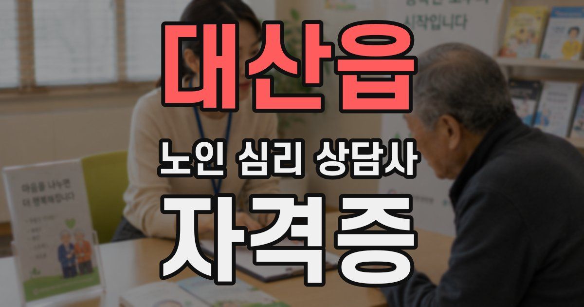 대산읍 노인 심리 상담사 자격증