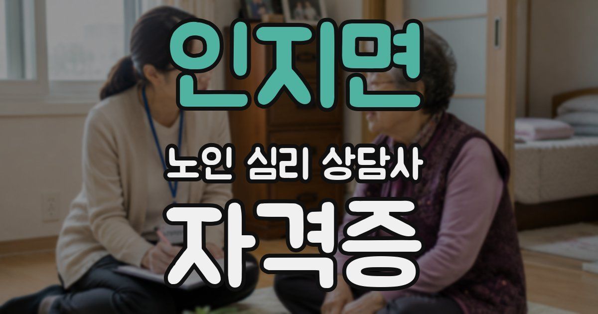 인지면 노인 심리 상담사 자격증
