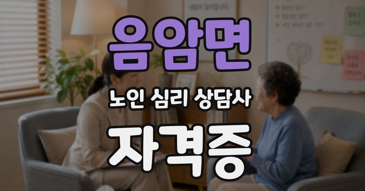 음암면 노인 심리 상담사 자격증