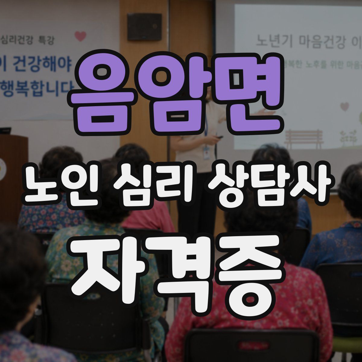 음암면 노인 심리 상담사 자격증