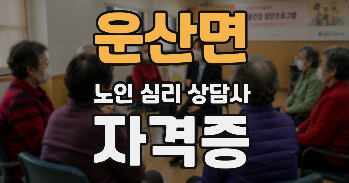 운산면 노인 심리 상담사 자격증