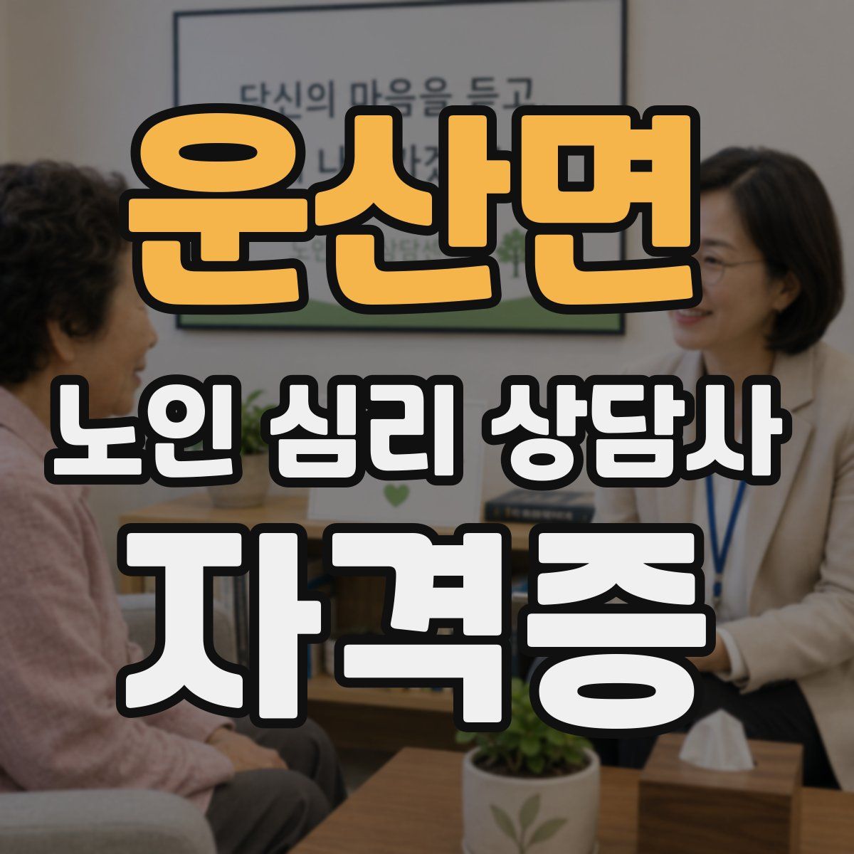 운산면 노인 심리 상담사 자격증