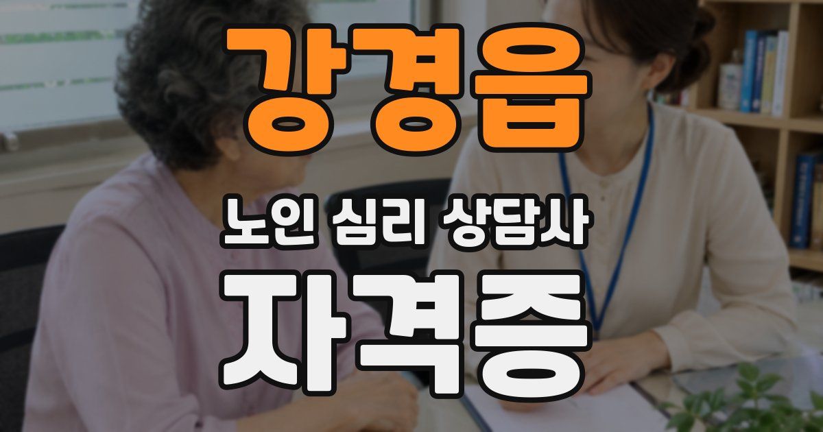 강경읍 노인 심리 상담사 자격증