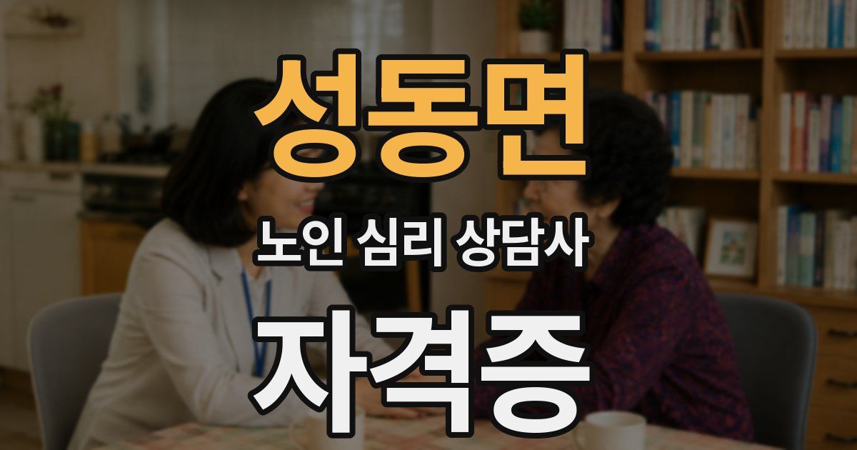 성동면 노인 심리 상담사 자격증