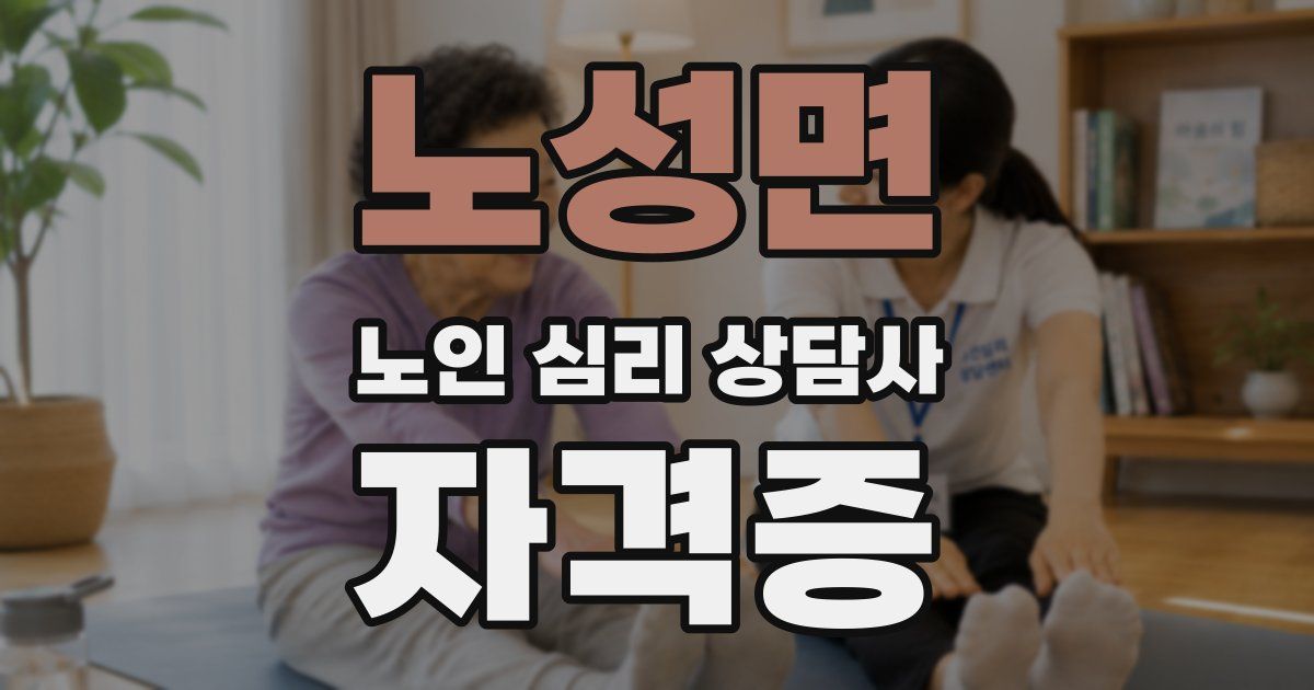 노성면 노인 심리 상담사 자격증