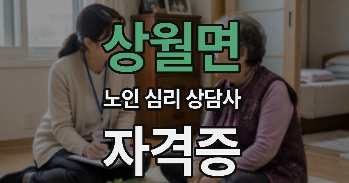 상월면 노인 심리 상담사 자격증