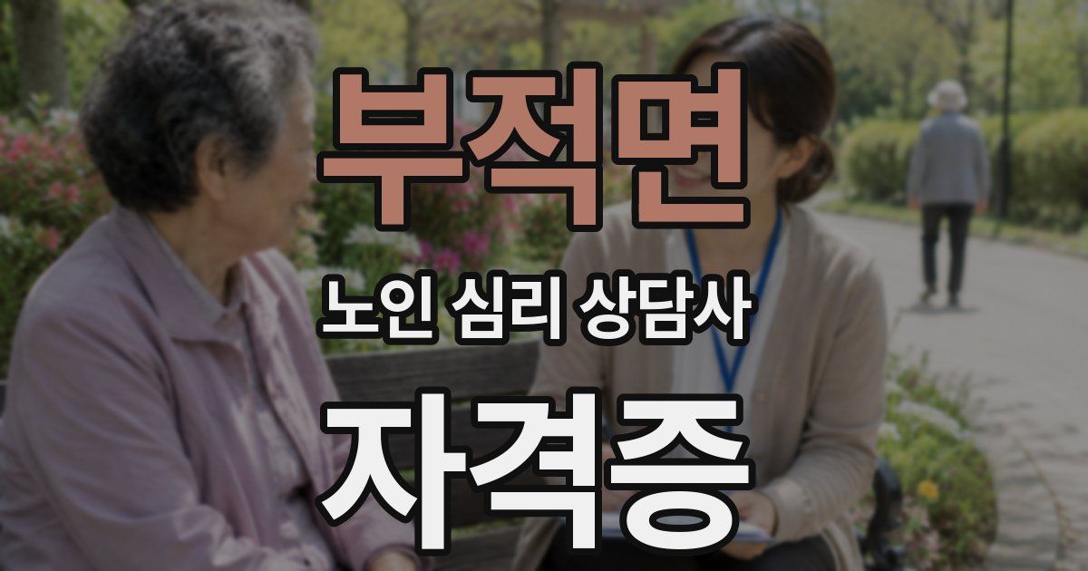 부적면 노인 심리 상담사 자격증