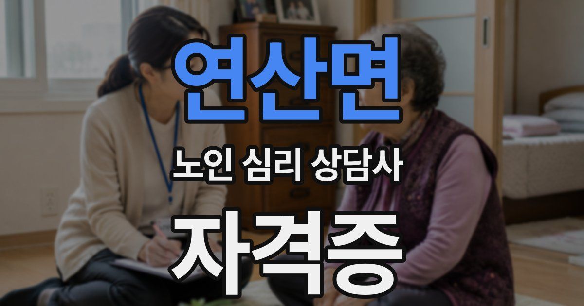 연산면 노인 심리 상담사 자격증