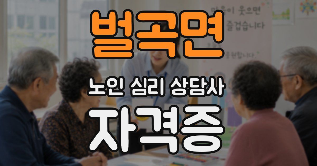 벌곡면 노인 심리 상담사 자격증