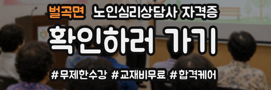벌곡면 노인 심리 상담사 자격증