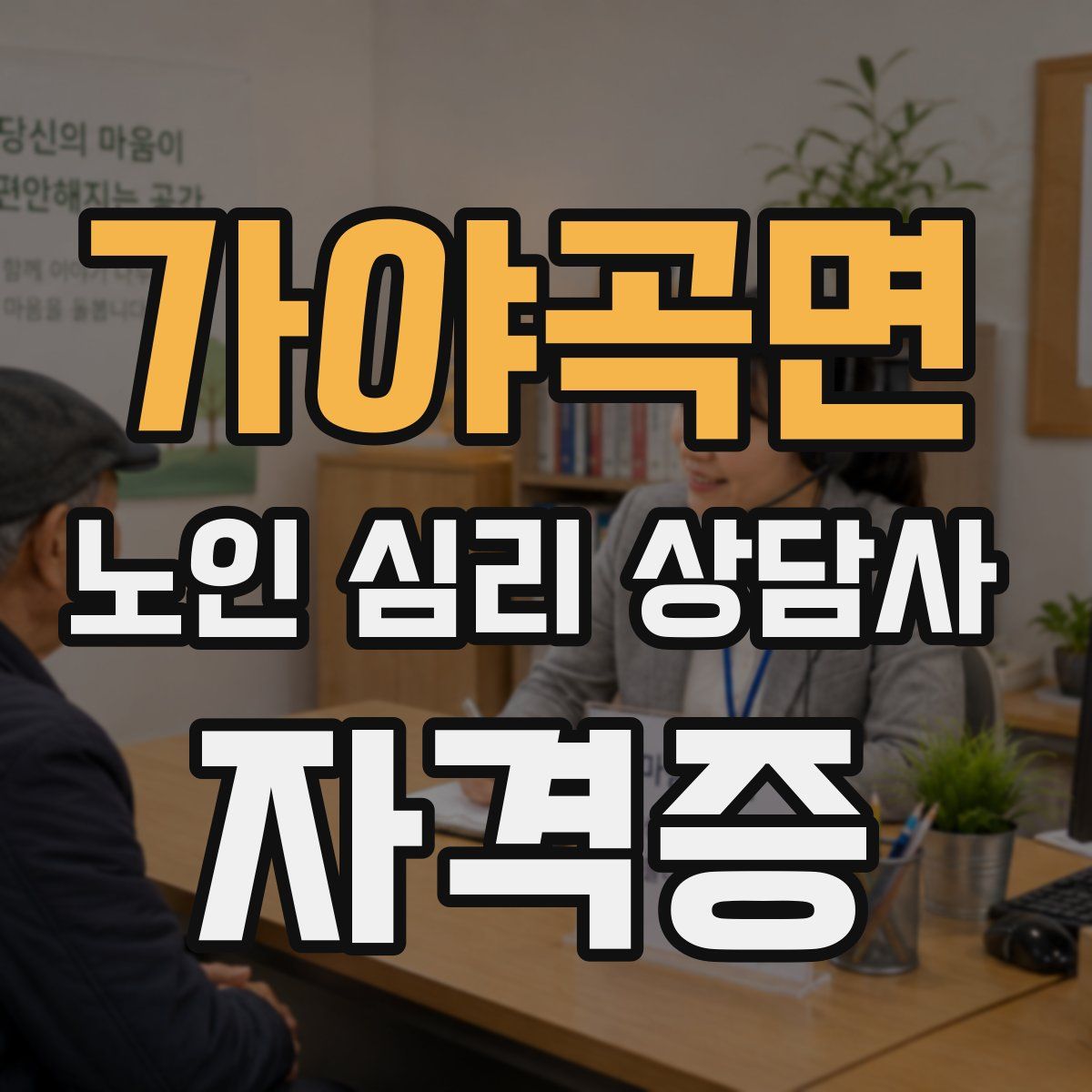 가야곡면 노인 심리 상담사 자격증