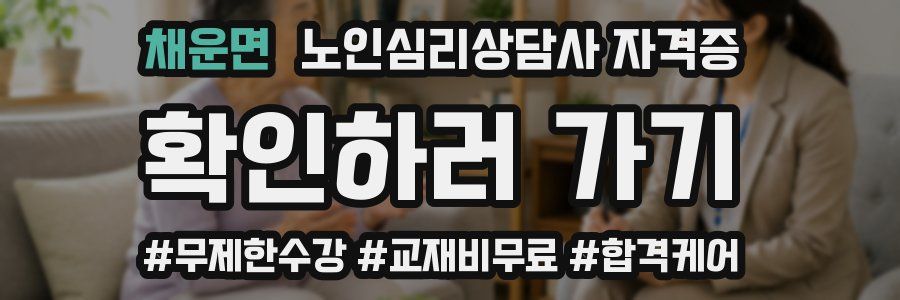 채운면 노인 심리 상담사 자격증