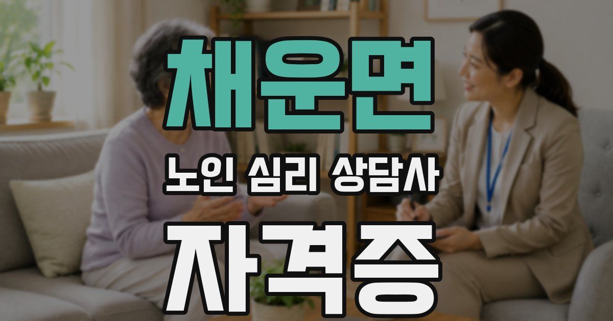 채운면 노인 심리 상담사 자격증