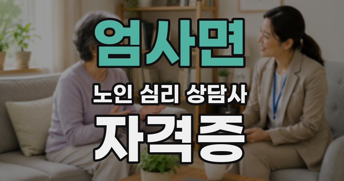 엄사면 노인 심리 상담사 자격증