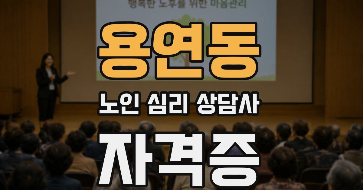 용연동 노인 심리 상담사 자격증