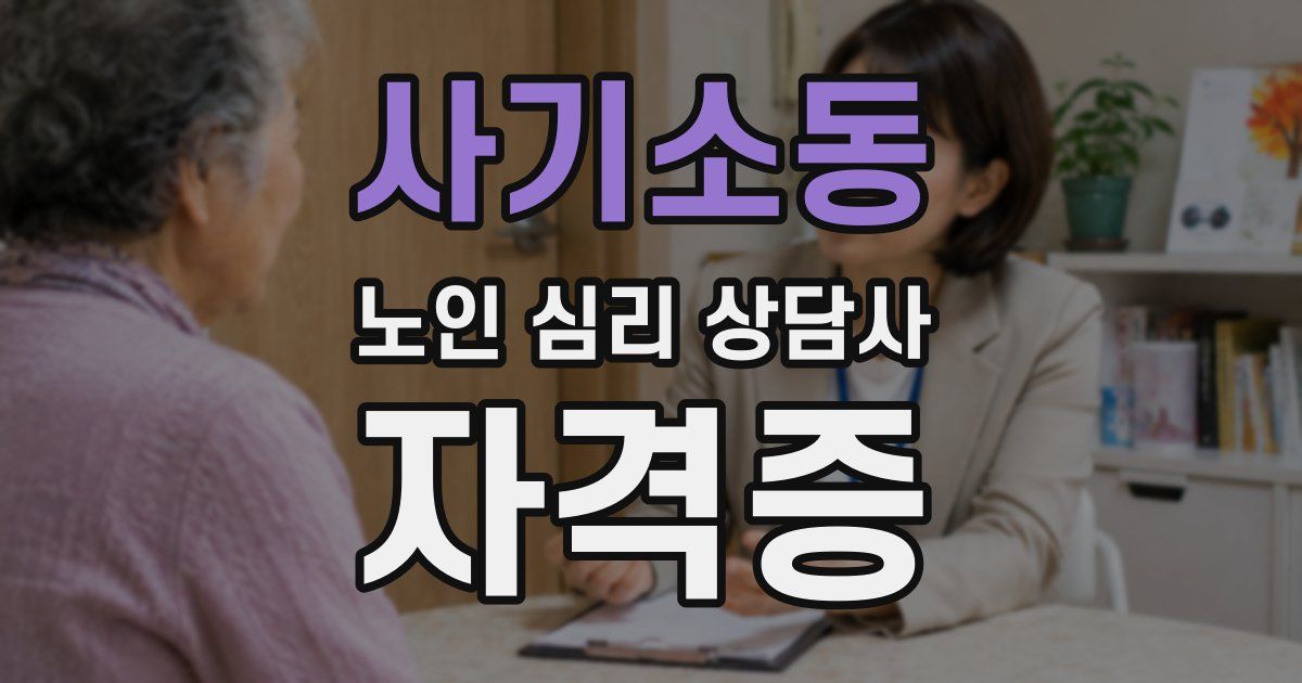 사기소동 노인 심리 상담사 자격증