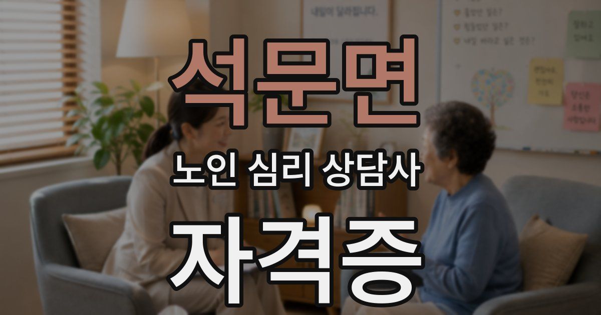 석문면 노인 심리 상담사 자격증