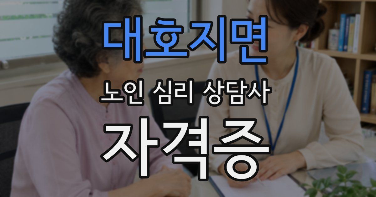 대호지면 노인 심리 상담사 자격증