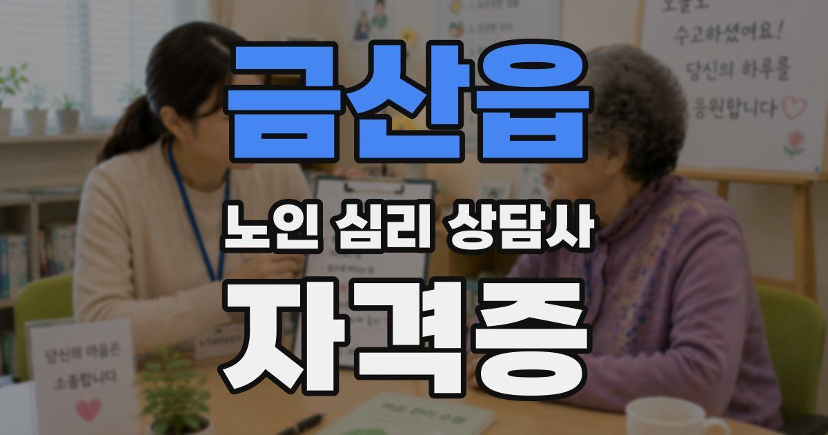 금산읍 노인 심리 상담사 자격증