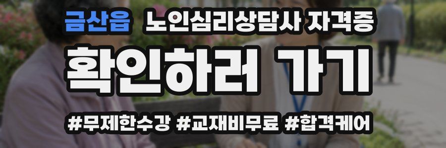 금산읍 노인 심리 상담사 자격증