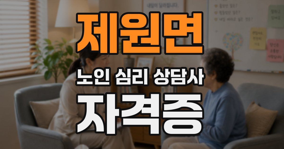 제원면 노인 심리 상담사 자격증