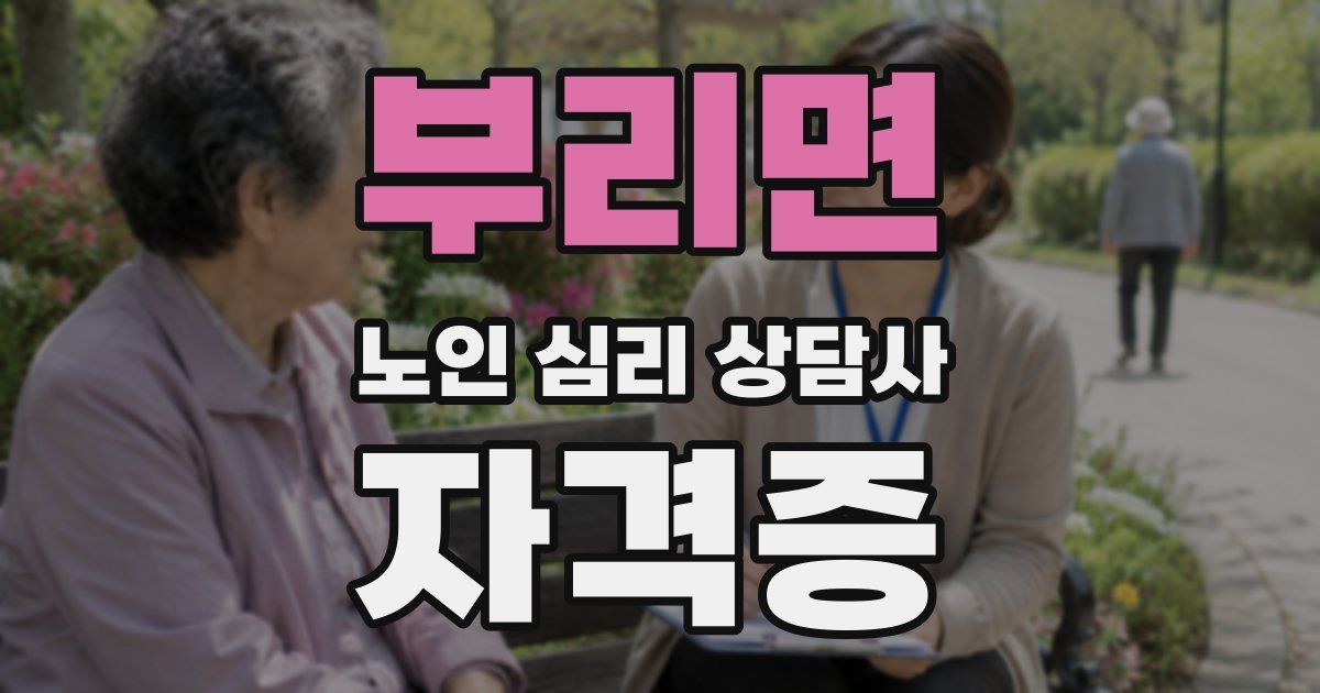 부리면 노인 심리 상담사 자격증