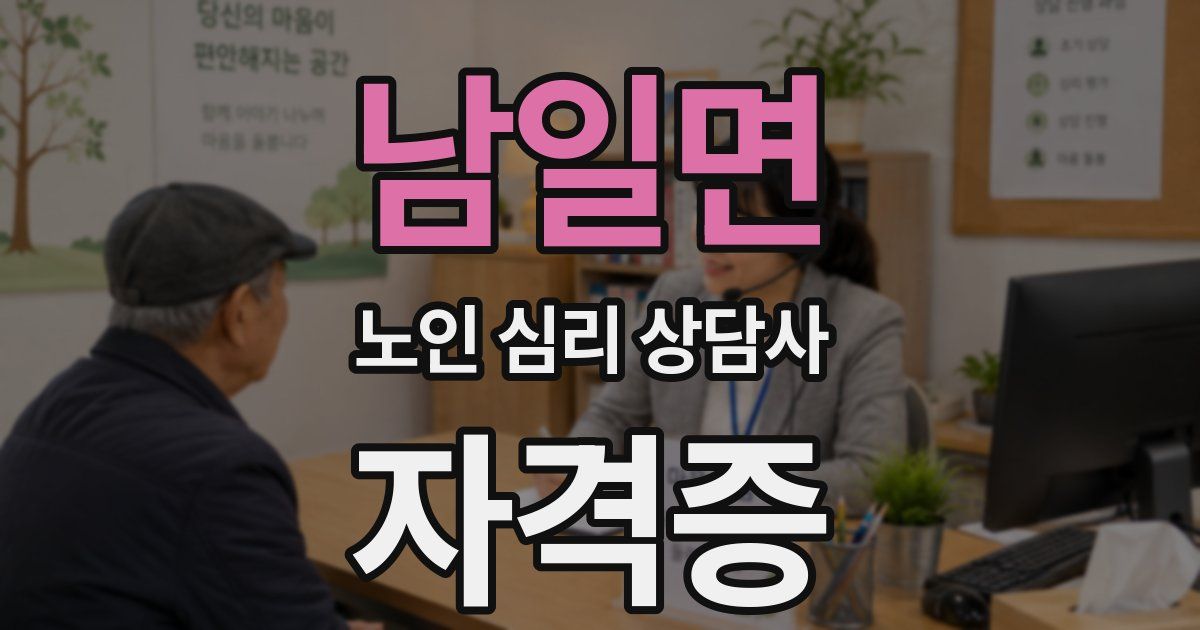 남일면 노인 심리 상담사 자격증