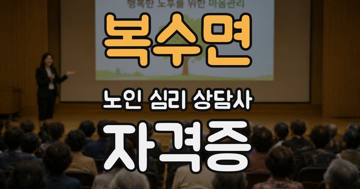 복수면 노인 심리 상담사 자격증