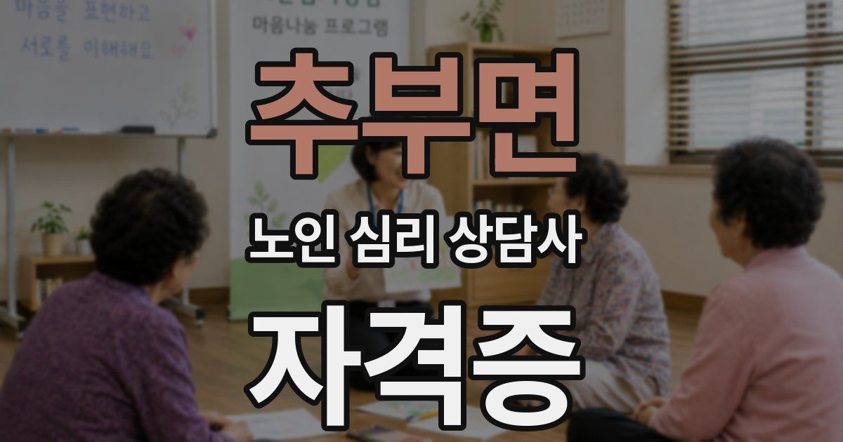 추부면 노인 심리 상담사 자격증