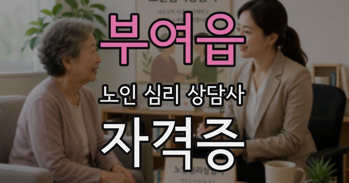 부여읍 노인 심리 상담사 자격증