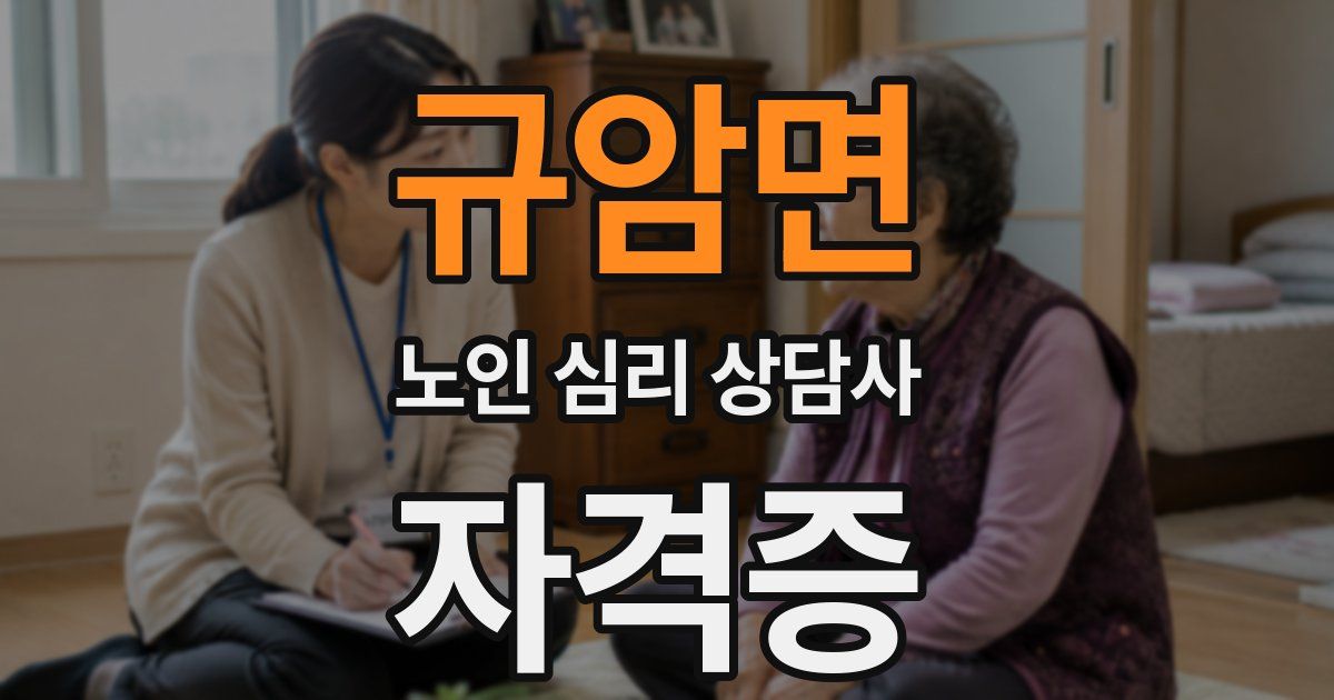 규암면 노인 심리 상담사 자격증