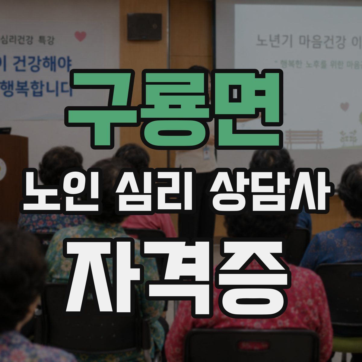 구룡면 노인 심리 상담사 자격증