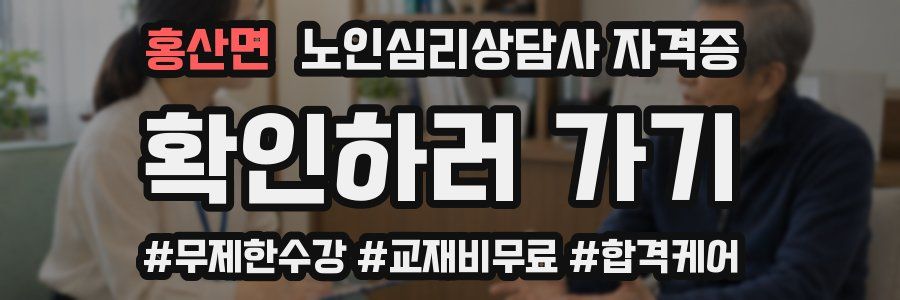 홍산면 노인 심리 상담사 자격증