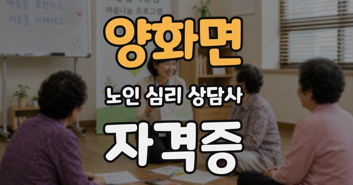 양화면 노인 심리 상담사 자격증