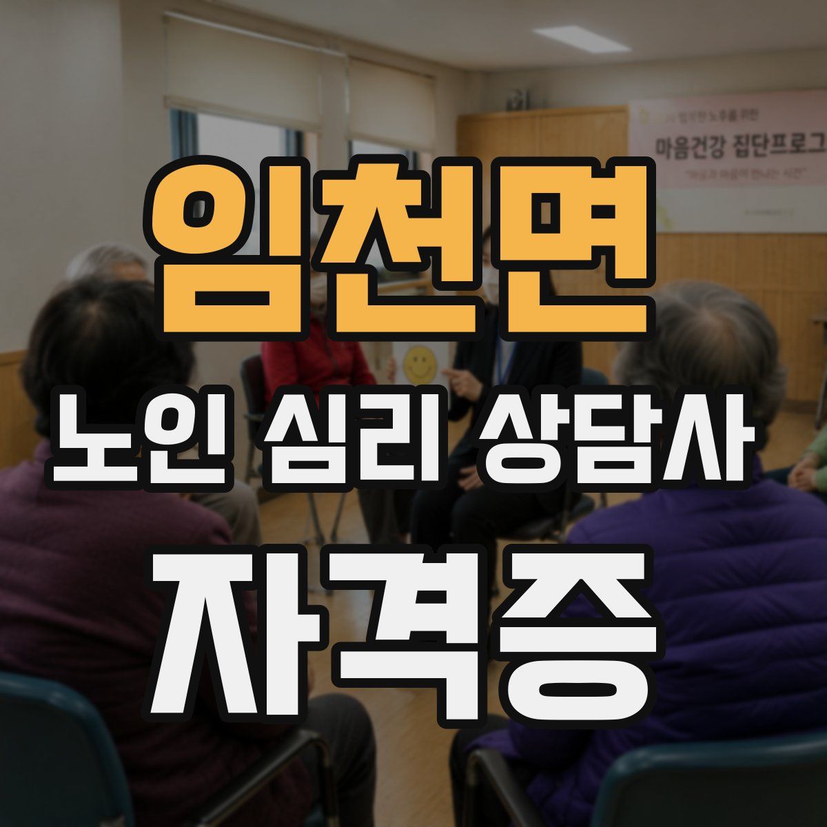 임천면 노인 심리 상담사 자격증