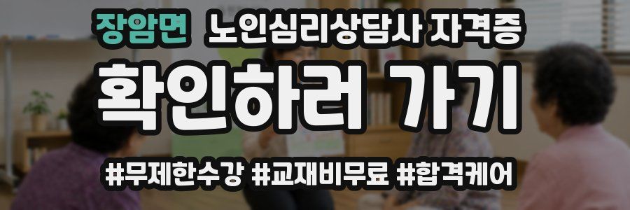 장암면 노인 심리 상담사 자격증